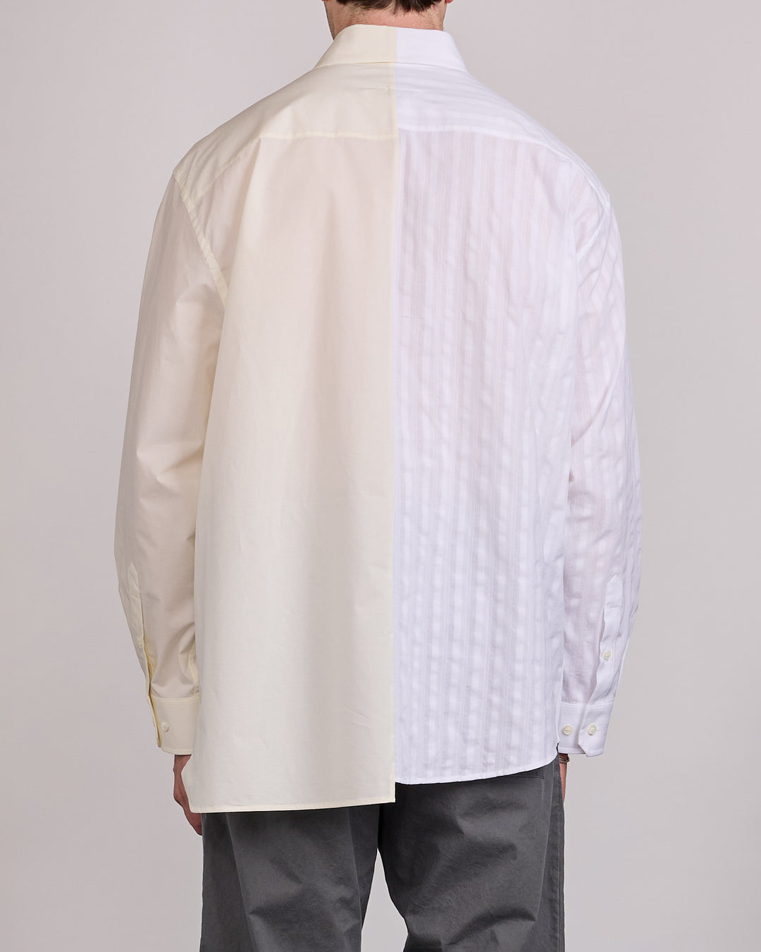 Maison Margiela MM6 Poplin + Stripe Button Shirt White