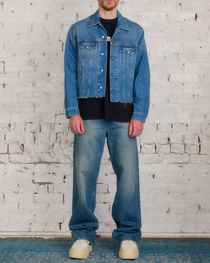 Maison Margiela MM6 Raw Edge Denim Jacket Light Blue