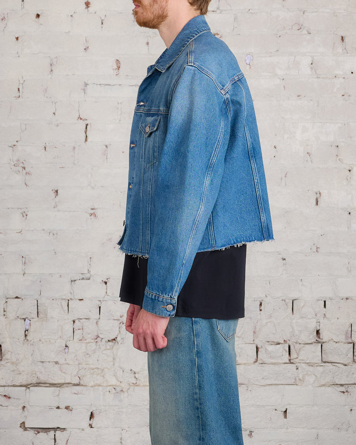 Maison Margiela MM6 Raw Edge Denim Jacket Light Blue