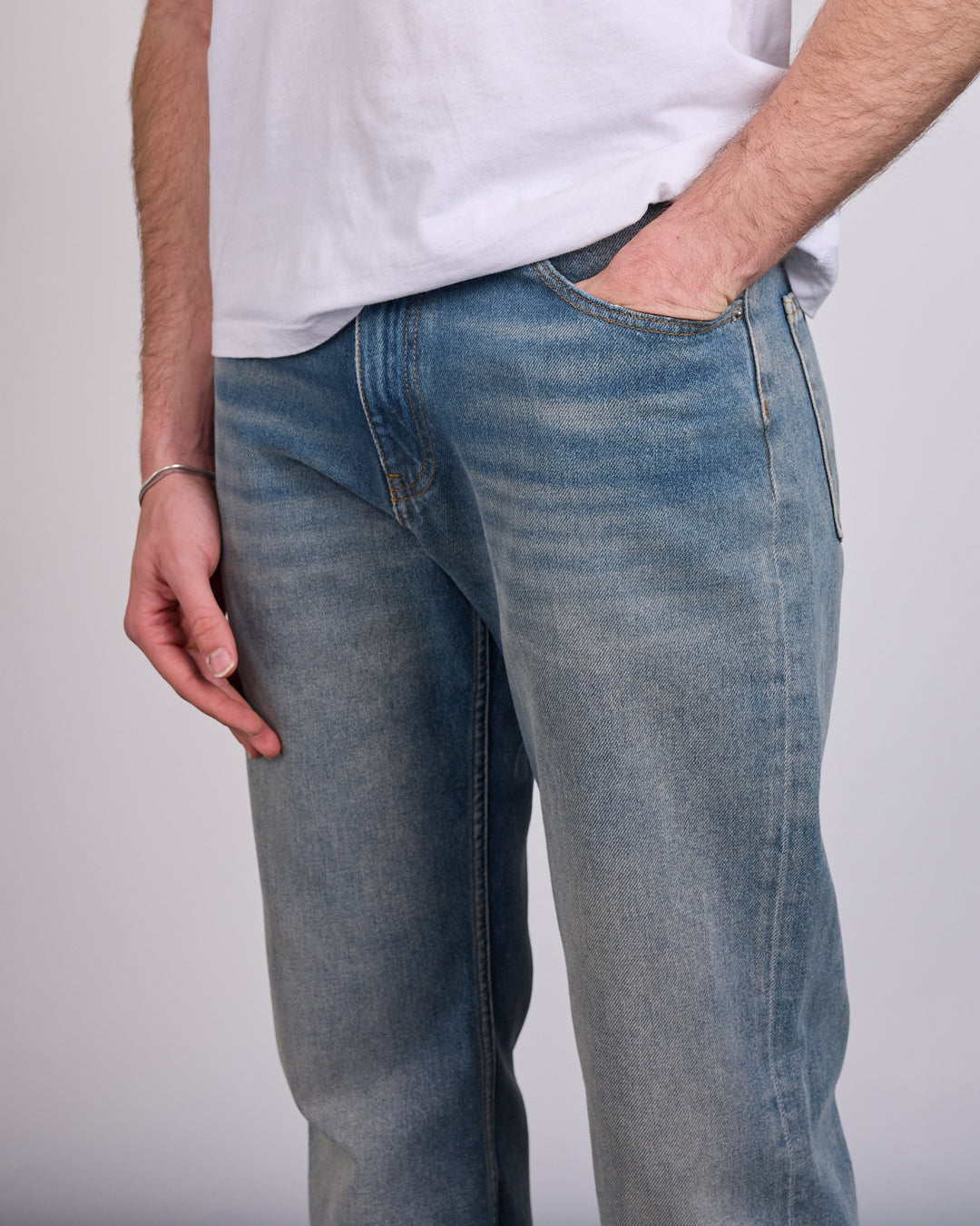 Maison Margiela MM6 Relaxed Patch Jean Med Blue