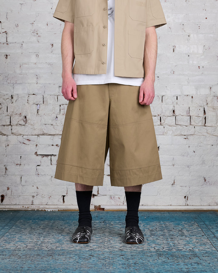 Maison Margiela MM6 Cotton Gabardine Short Mud Brown