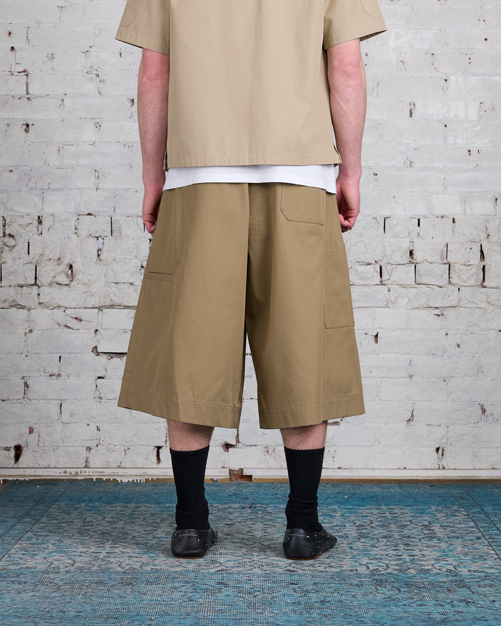 Maison Margiela MM6 Cotton Gabardine Short Mud Brown