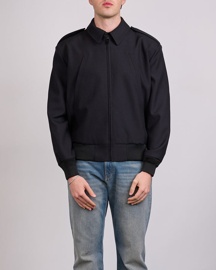 Maison Margiela MM6 Show Gabardine Zip Jacket Black