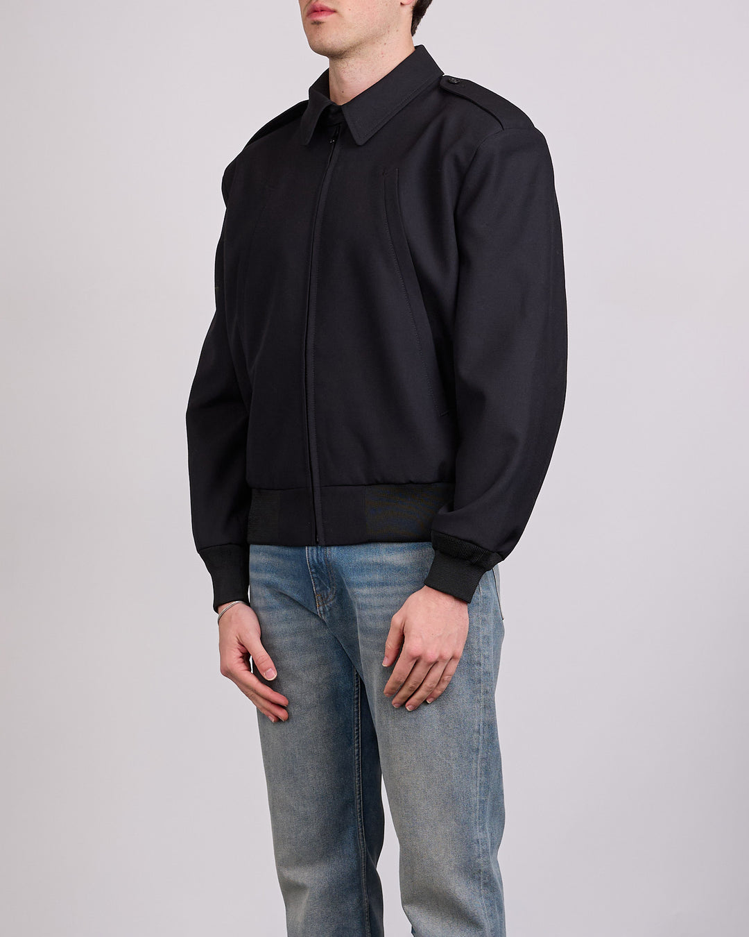 Maison Margiela MM6 Show Gabardine Zip Jacket Black