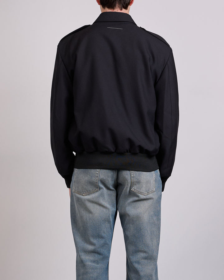 Maison Margiela MM6 Show Gabardine Zip Jacket Black