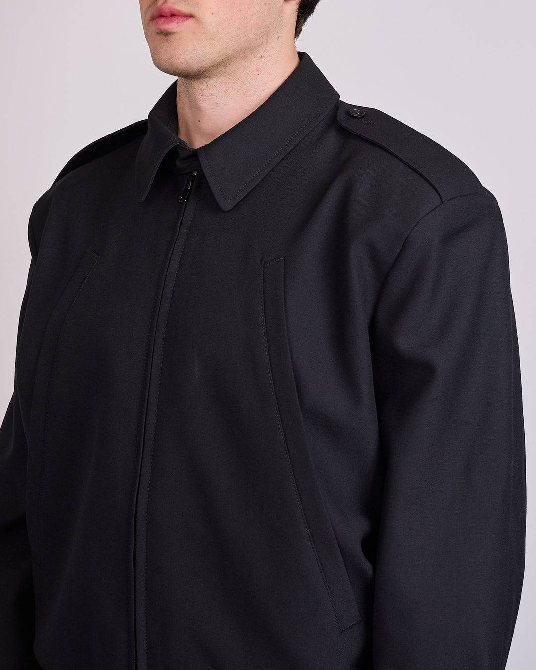 Maison Margiela MM6 Show Gabardine Zip Jacket Black