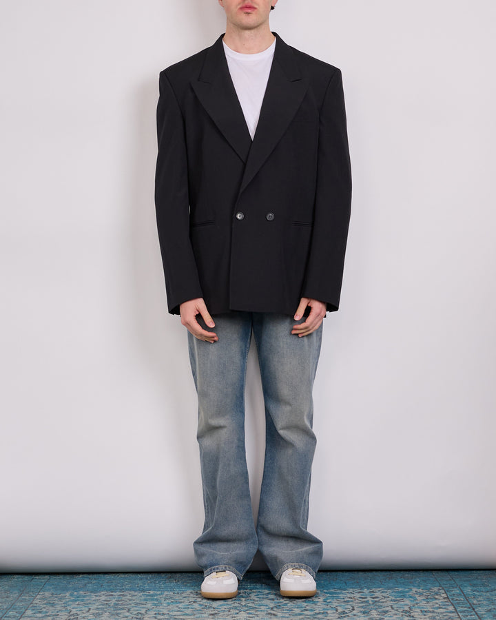 Maison Margiela MM6 Show Light Wool Blend Blazer Black