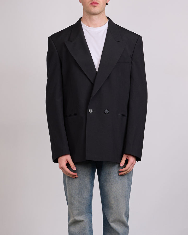 Maison Margiela MM6 Show Light Wool Blend Blazer Black
