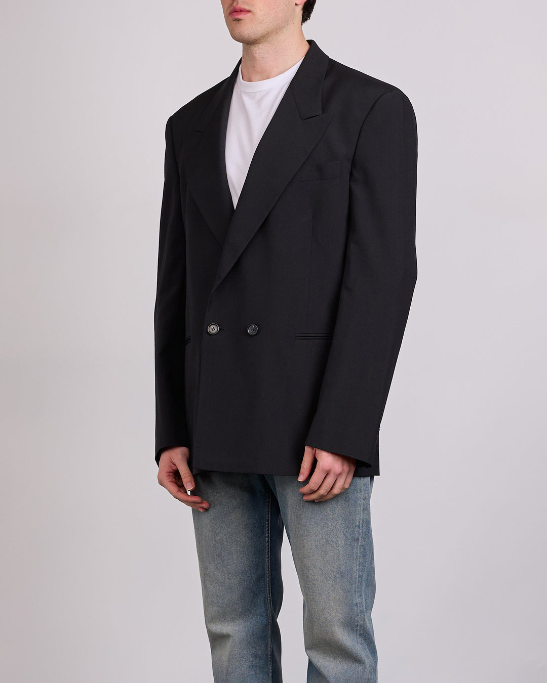 Maison Margiela MM6 Show Light Wool Blend Blazer Black