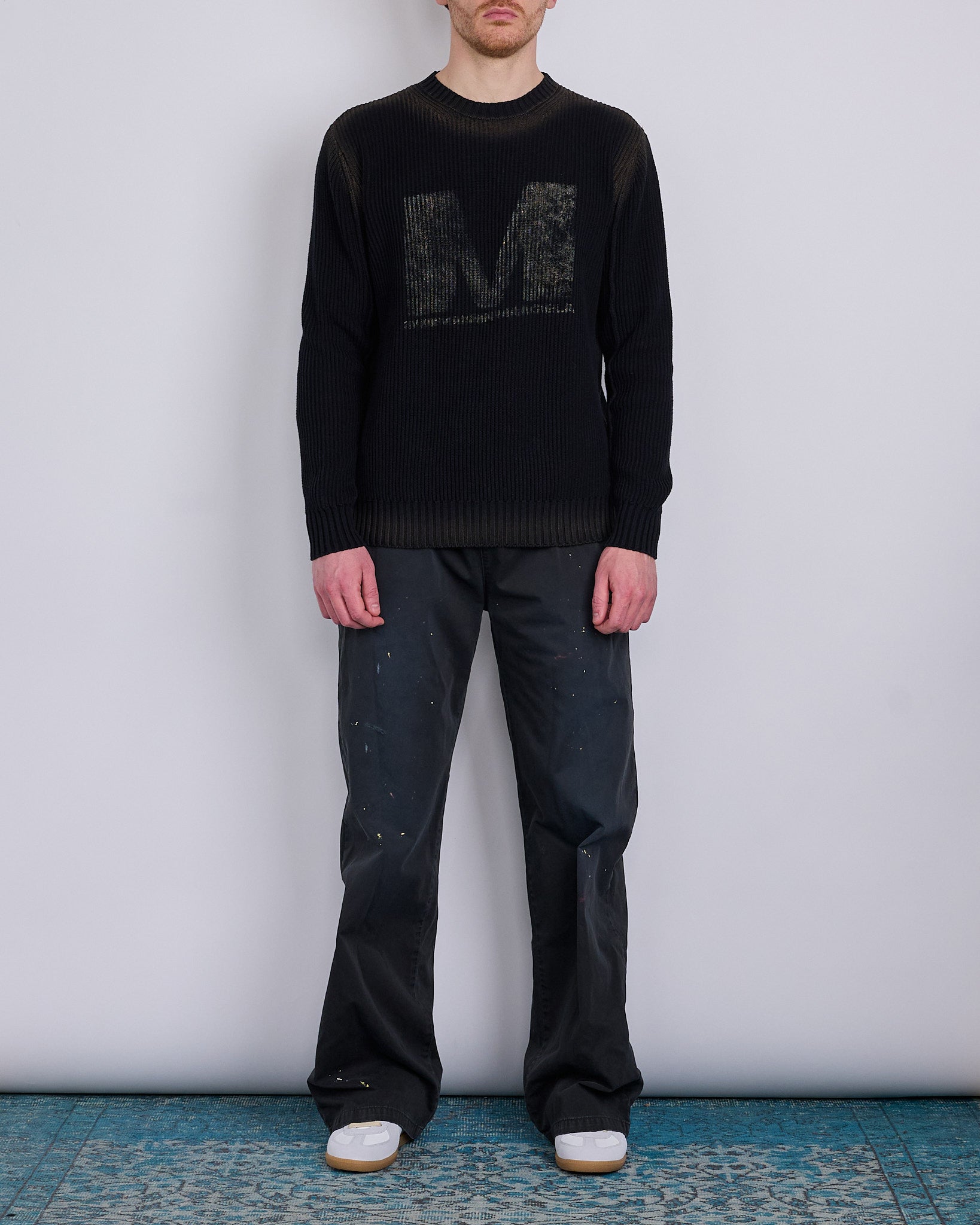 MM6 Maison Martin Margiela MM6 スウェット Maison Margiela MM6 Sunbleached Big M Sweater Black Black – LESS 17