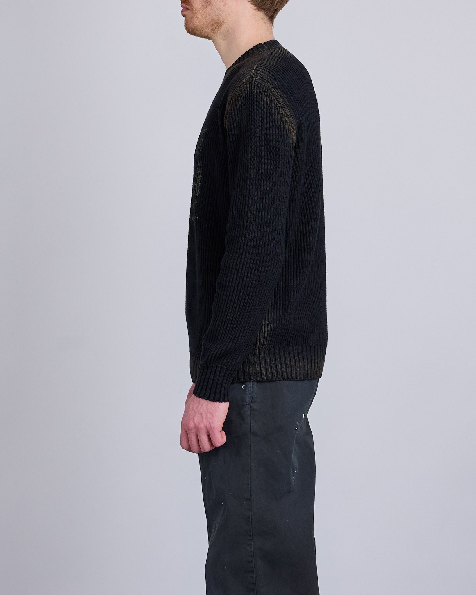 Maison Margiela MM6 Sunbleached Big M Sweater Black Black – LESS 17