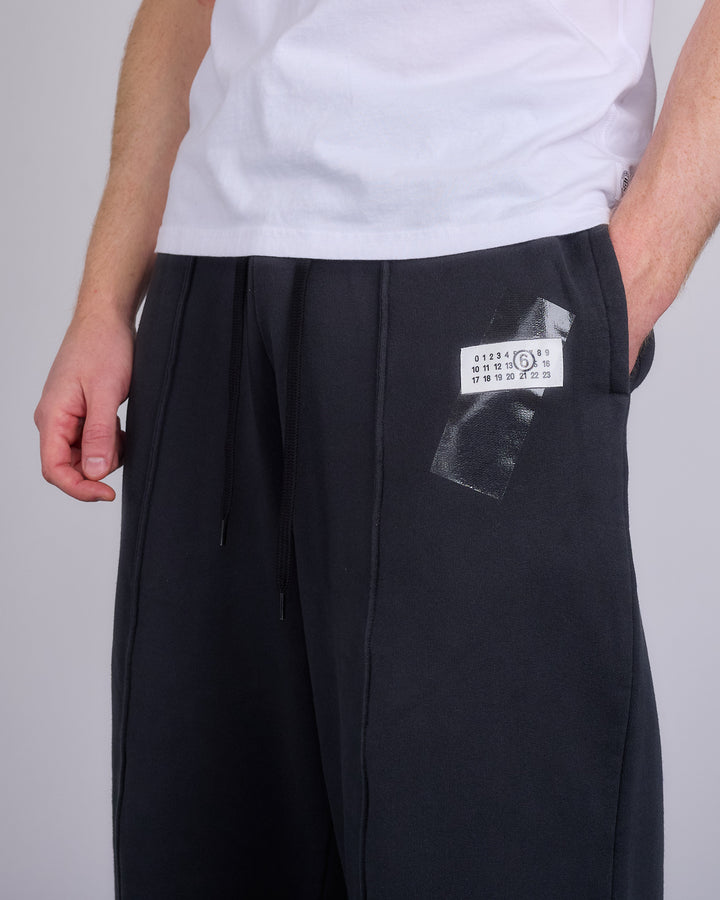 Maison Margiela MM6 Tape Logo Relaxed Sweatpant Black