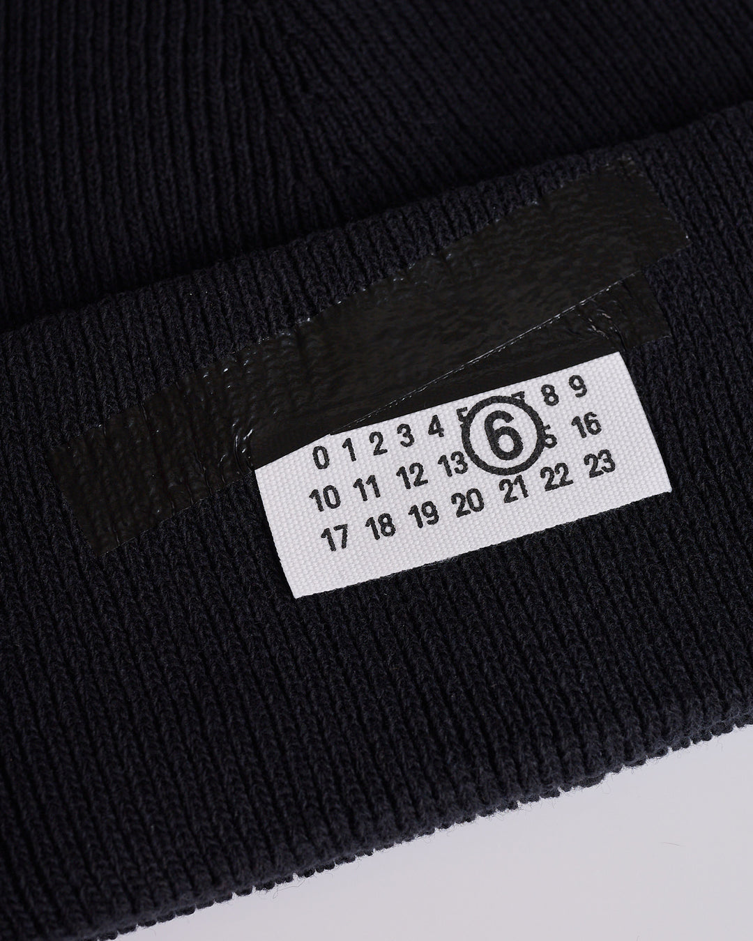 Maison Margiela MM6 Tape Wool Blend Beanie Black