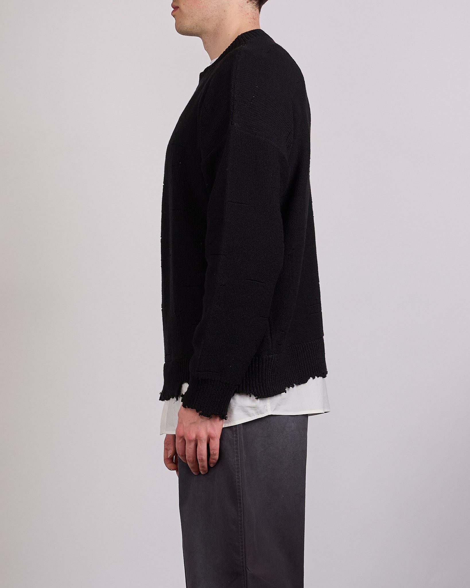 Maison Margiela MM6 Two In One Damaged Sweater Black – LESS 17