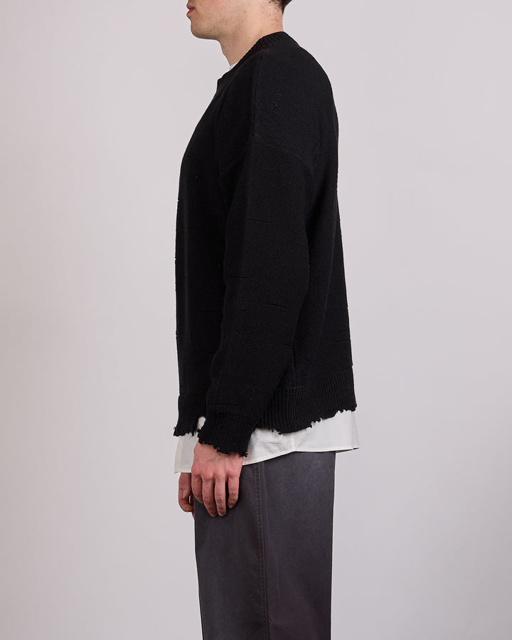 Maison Margiela MM6 Two In One Damaged Sweater Black