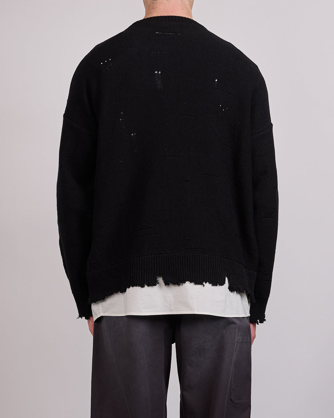 Maison Margiela MM6 Two In One Damaged Sweater Black