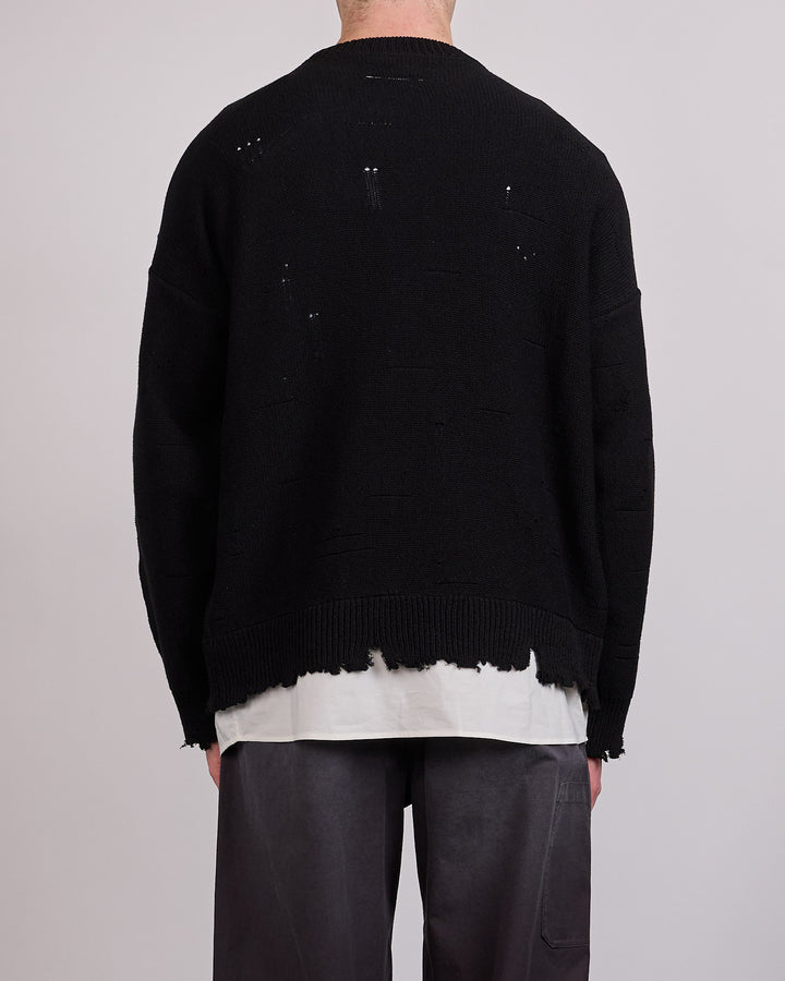 Maison Margiela MM6 Two In One Damaged Sweater Black