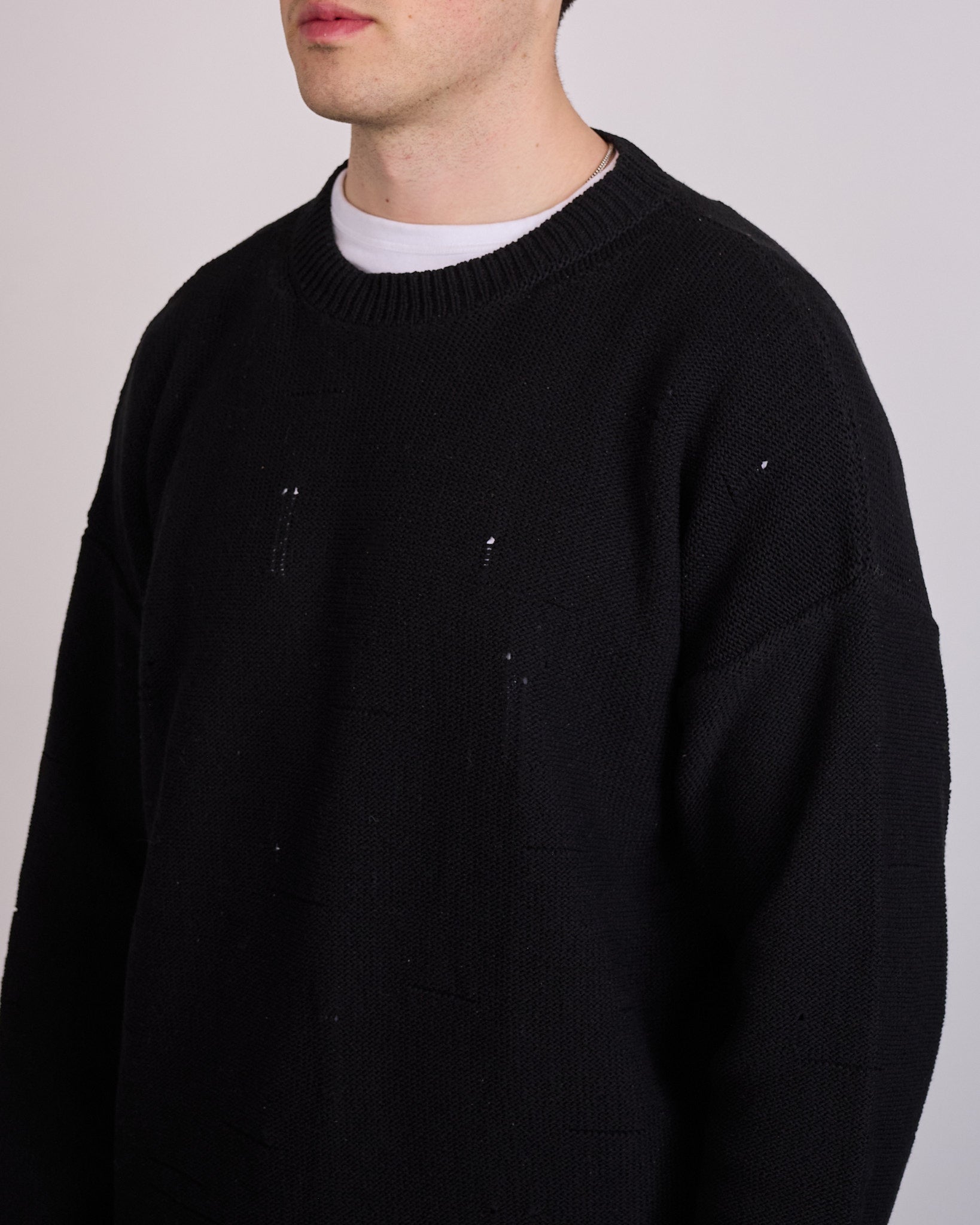 Maison Margiela MM6 Two In One Damaged Sweater Black – LESS 17