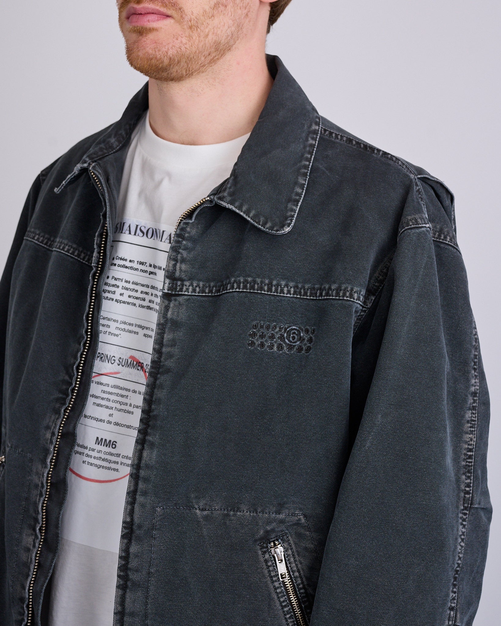 Maison Margiela MM6 Washed Canvas Zip Jacket Black – LESS 17 Maison Margiela MM6 Washed Canvas Zip Jacket Black – LESS 17