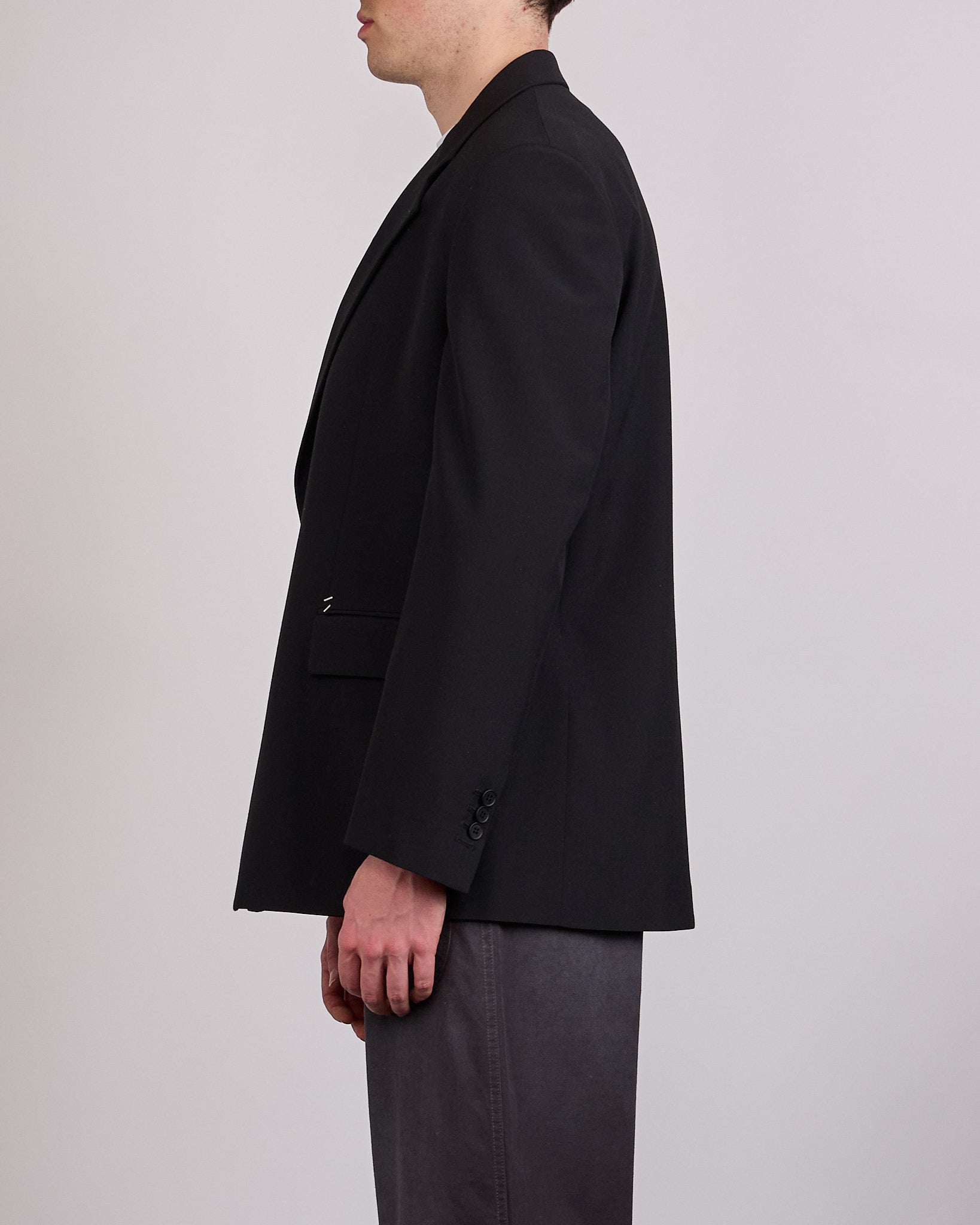 Maison Margiela MM6 Wool Blend Stapled Blazer Black – LESS 17