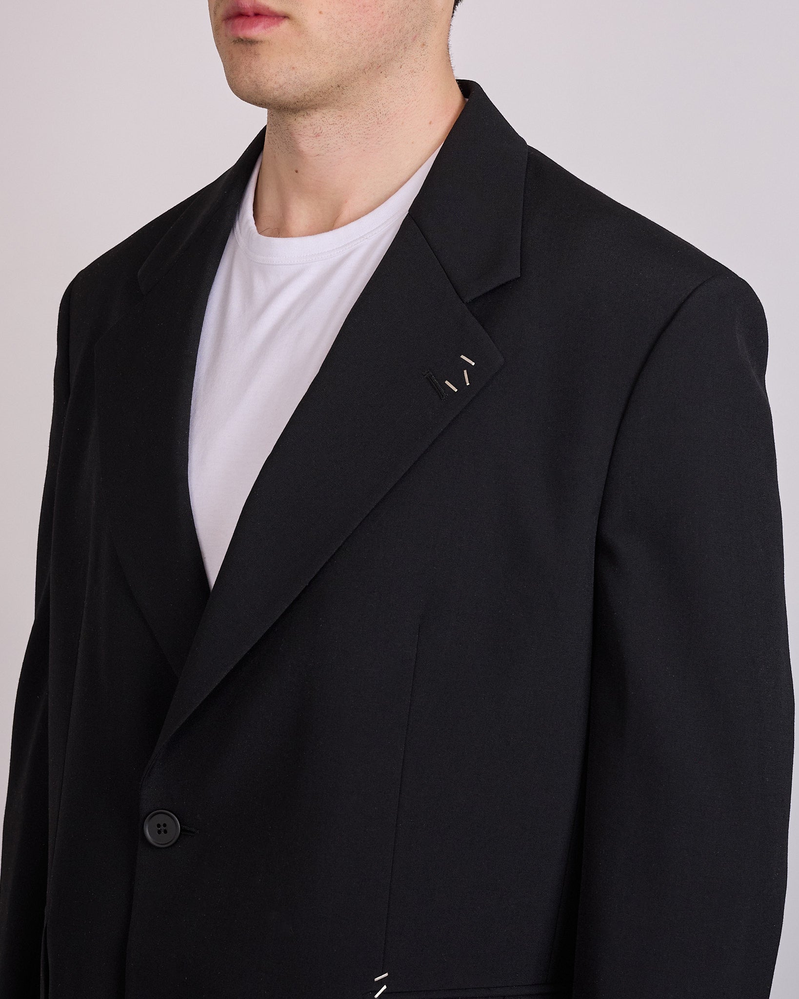 Maison Margiela MM6 Wool Blend Stapled Blazer Black – LESS 17