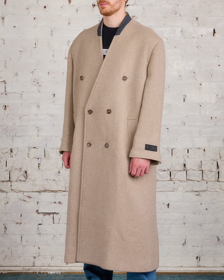 Maison Margiela MM6 Wool Blended Overcoat Beige