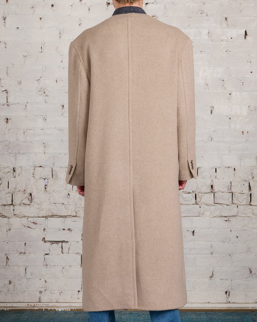 Maison Margiela MM6 Wool Blended Overcoat Beige