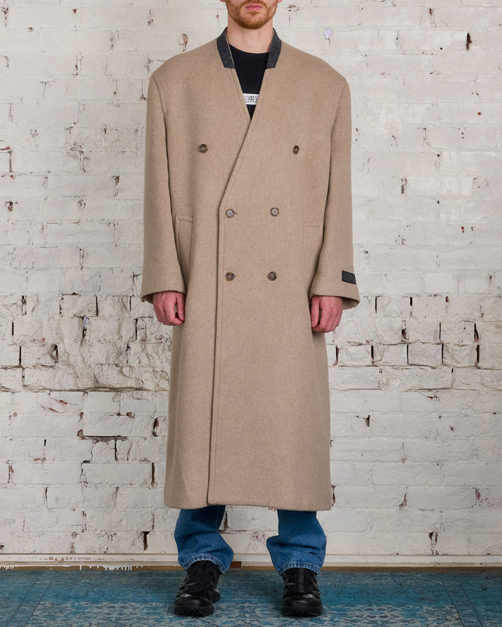 Maison Margiela MM6 Wool Blended Overcoat Beige