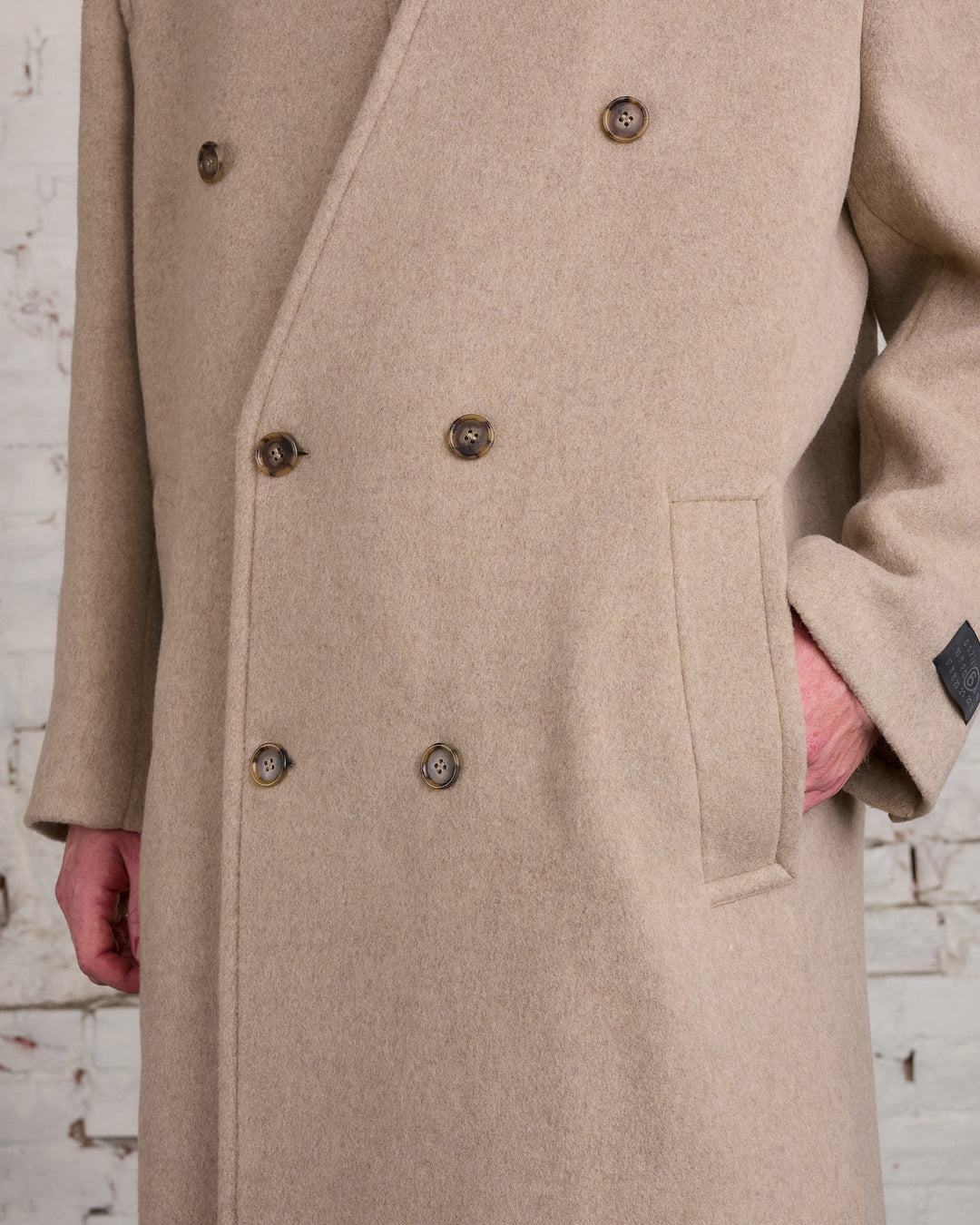 Maison Margiela MM6 Wool Blended Overcoat Beige