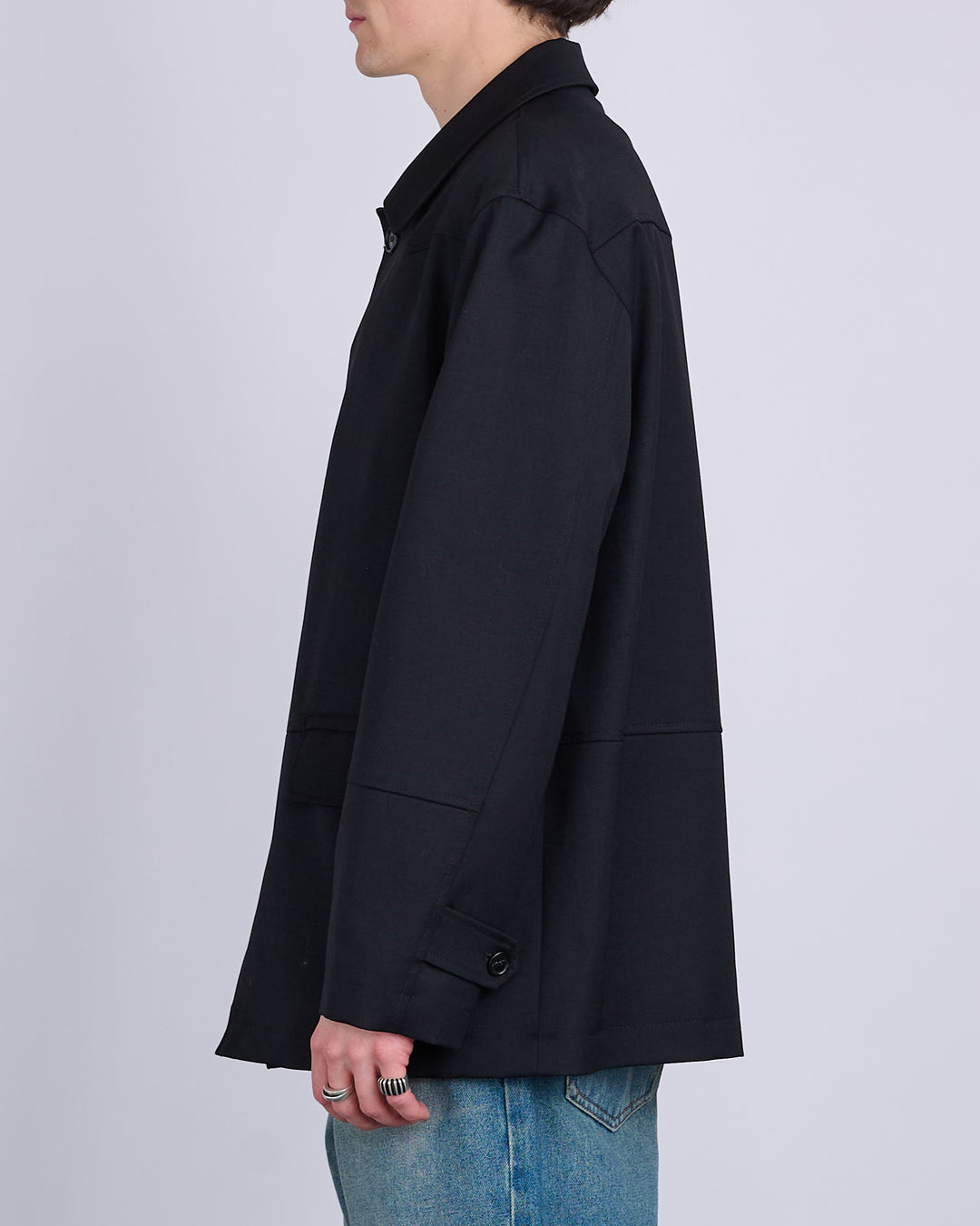 Maison Margiela MM6 Wool Gabardine Western Jacket Black