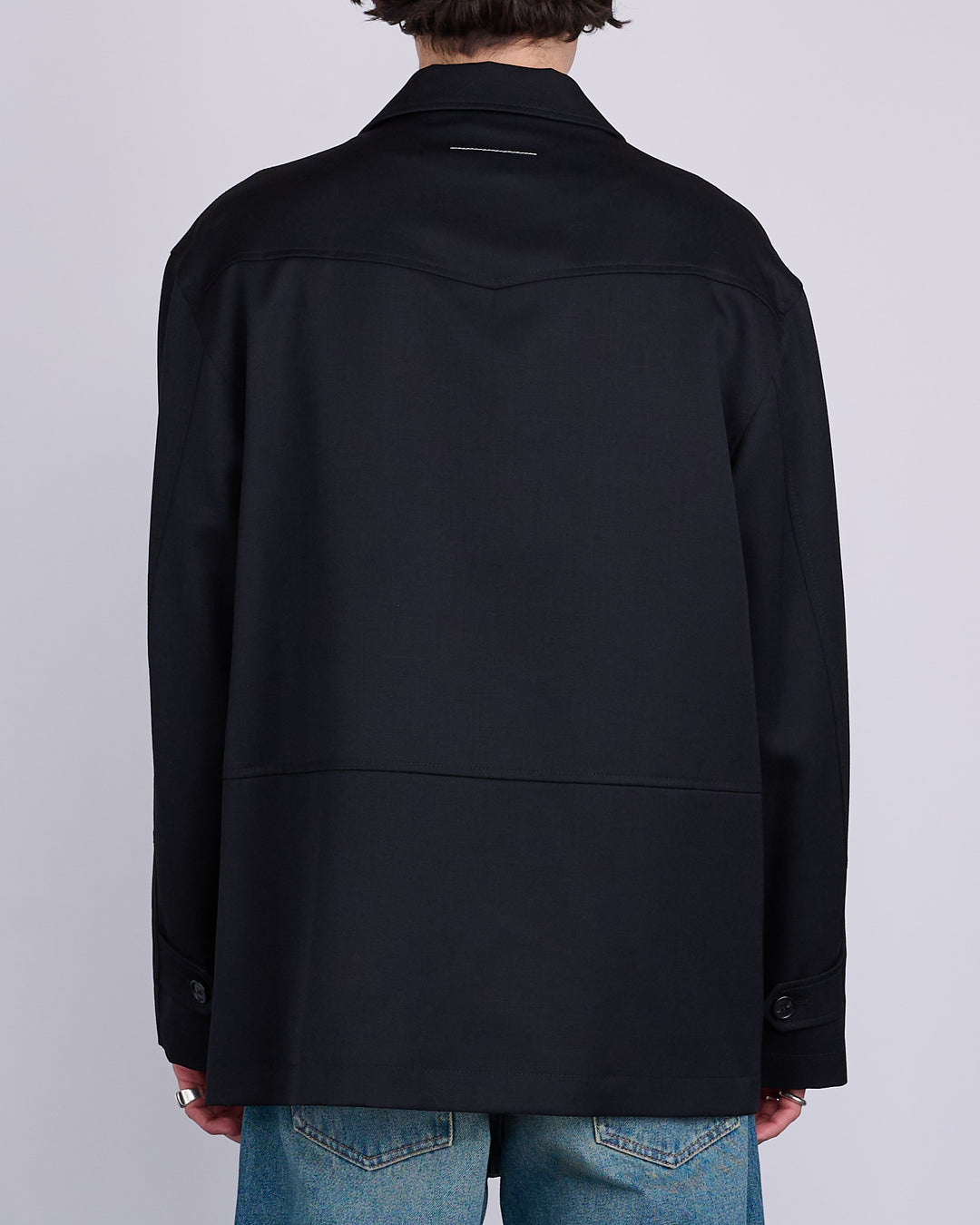 Maison Margiela MM6 Wool Gabardine Western Jacket Black