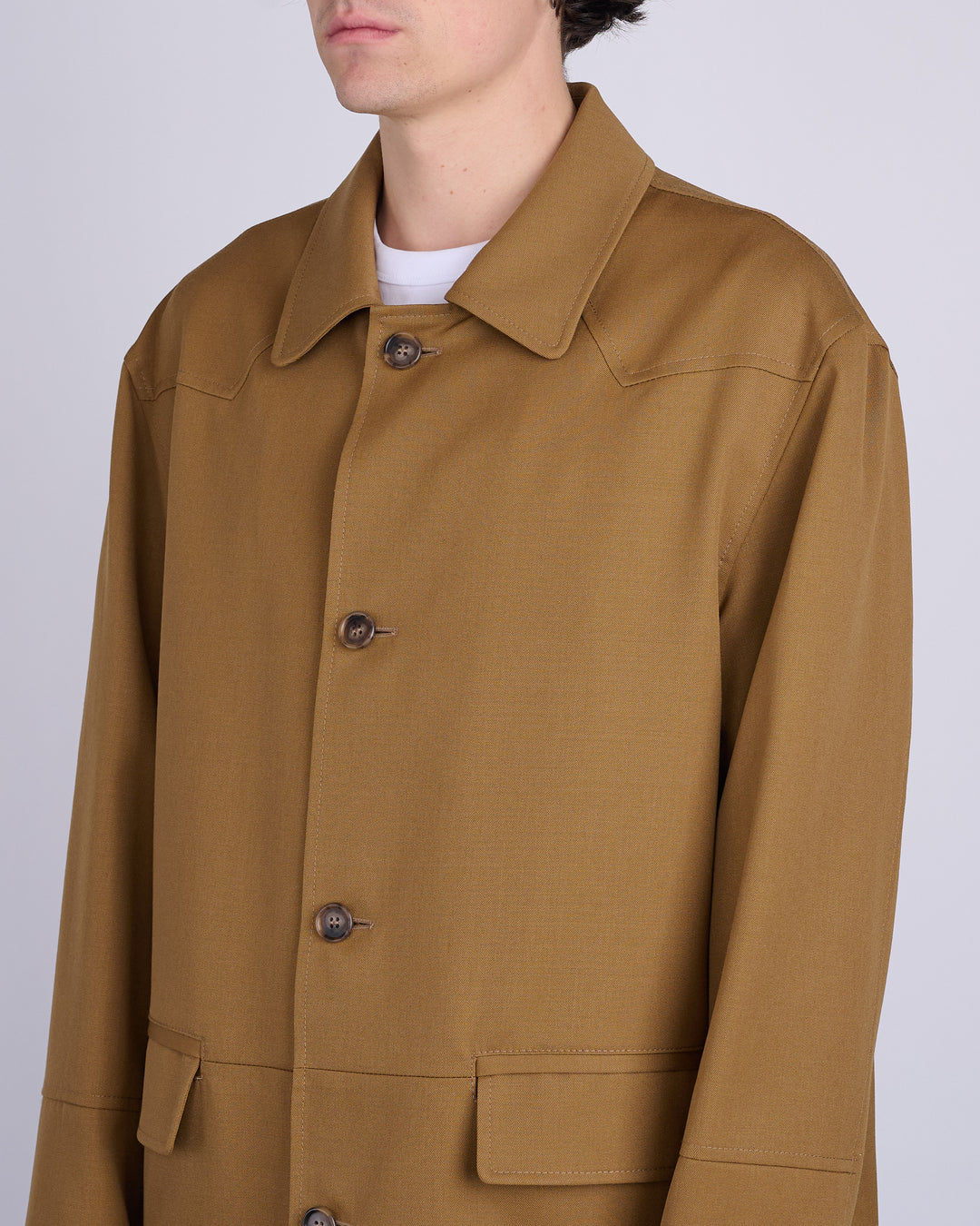 Maison Margiela MM6 Wool Gabardine Western Jacket Tobacco