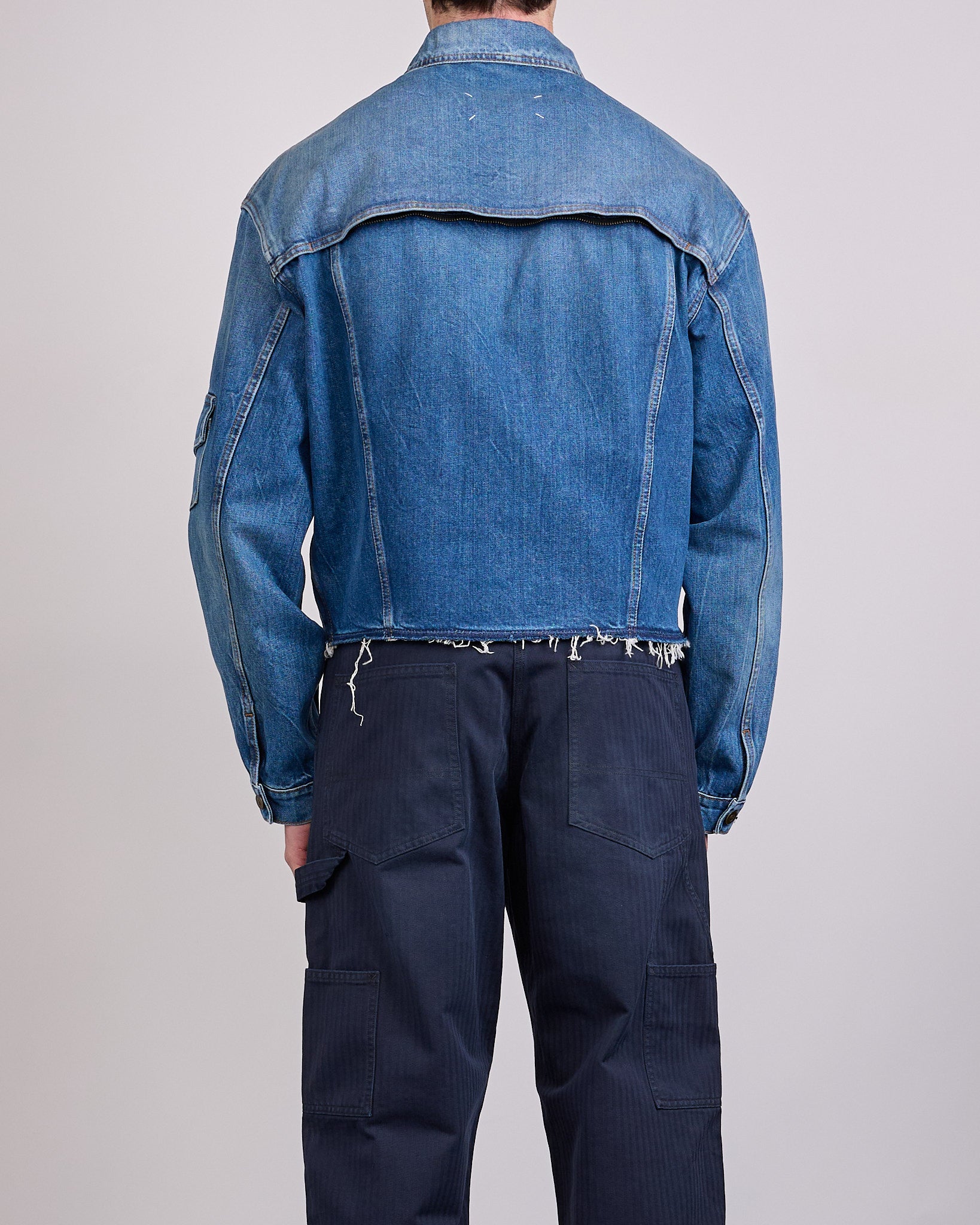 Maison Margiela Raw Cut 14oz Denim Jacket Vintage Wash Blue – LESS 17