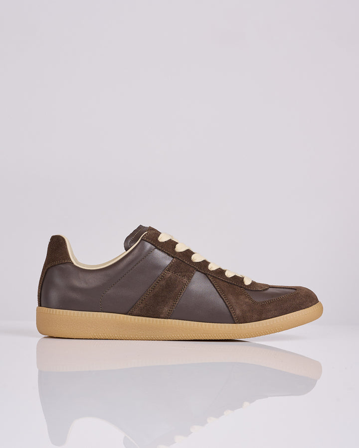 Maison Margiela Replica Leather Sneaker Dark Khaki