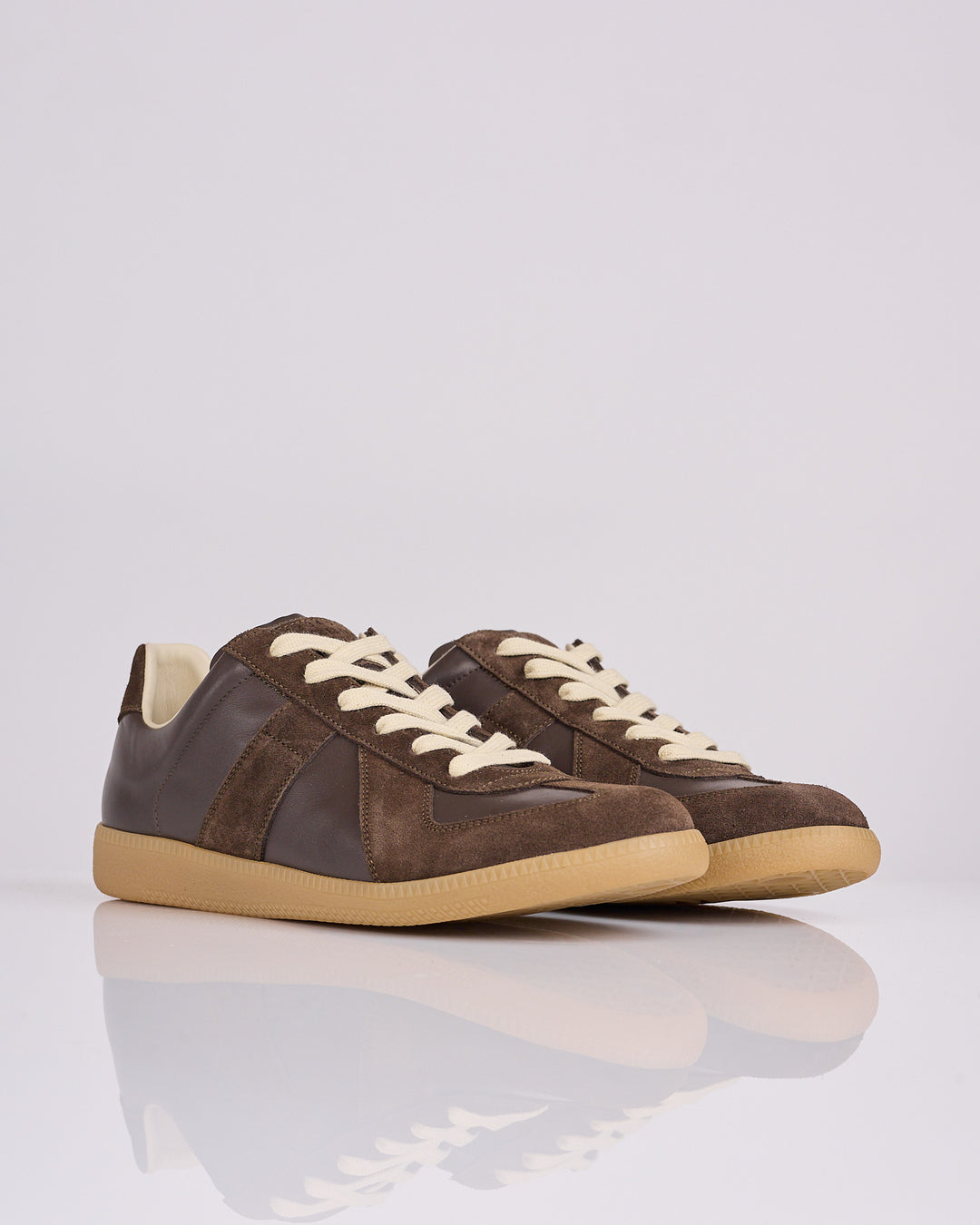 Maison Margiela Replica Leather Sneaker Dark Khaki