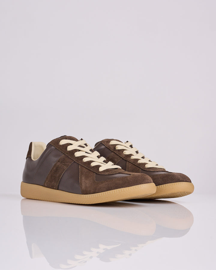 Maison Margiela Replica Leather Sneaker Dark Khaki