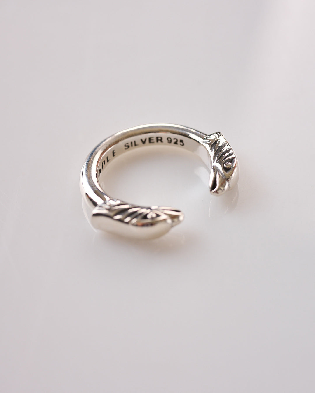 Maple Eagle Head Gap Ring Silver 925
