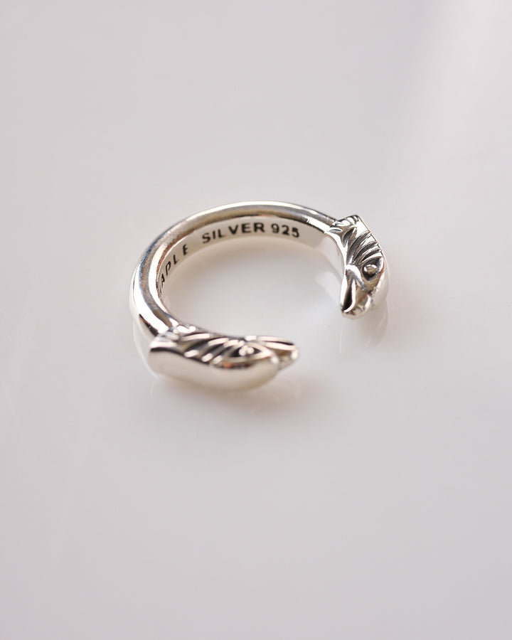 Maple Eagle Head Gap Ring Silver 925