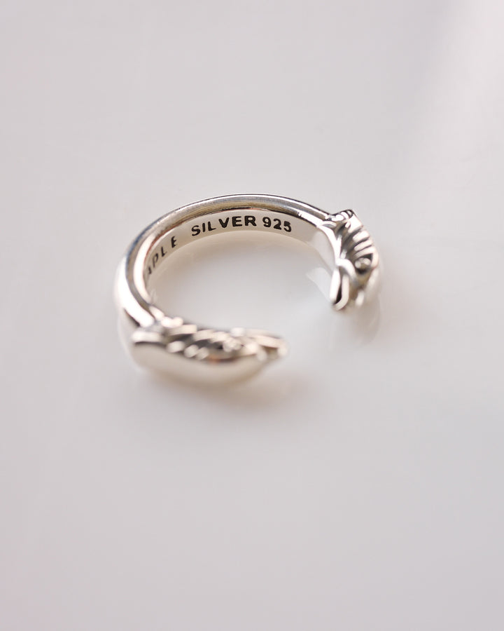 Maple Eagle Head Gap Ring Silver 925