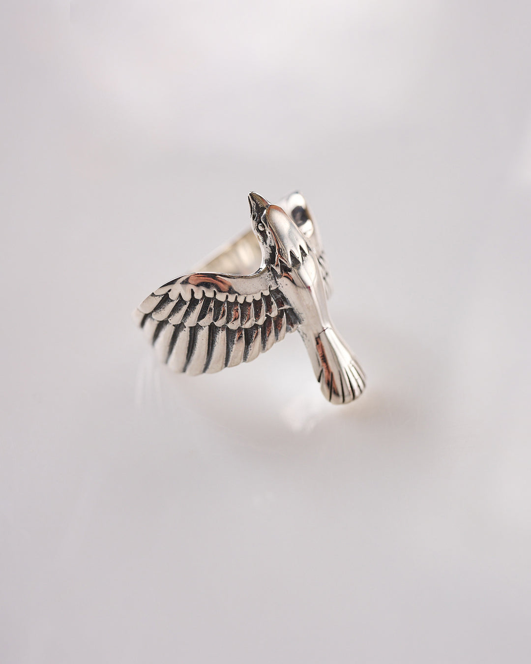Maple Eagle Shape Ring Silver 925