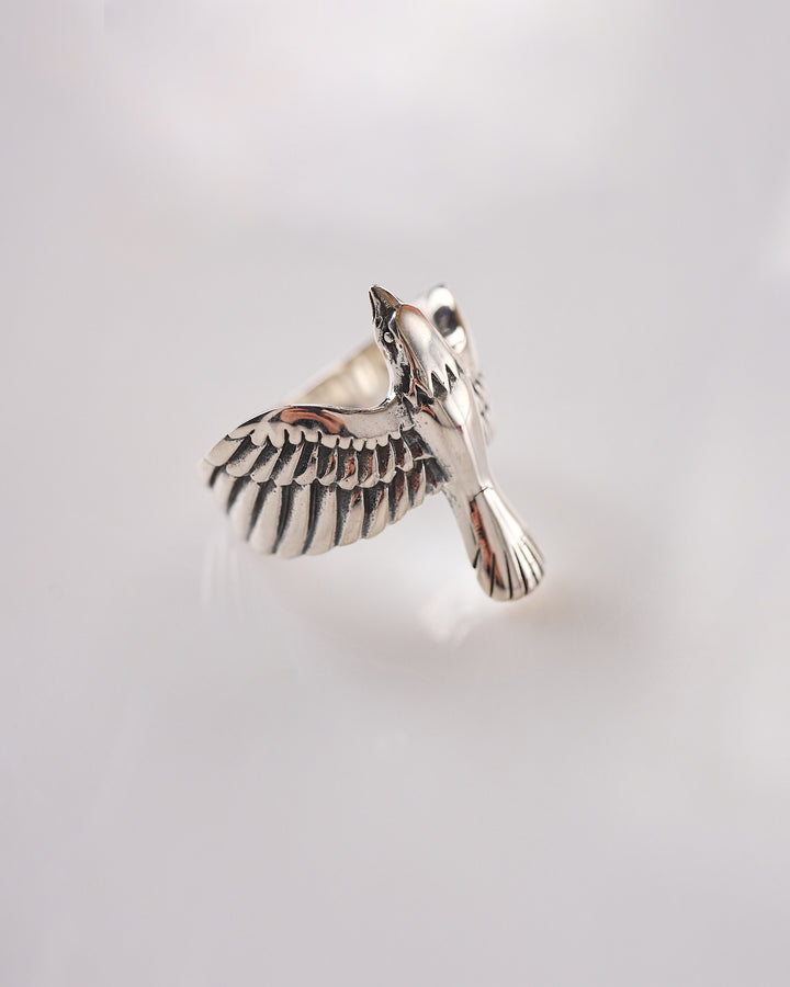 Maple Eagle Shape Ring Silver 925