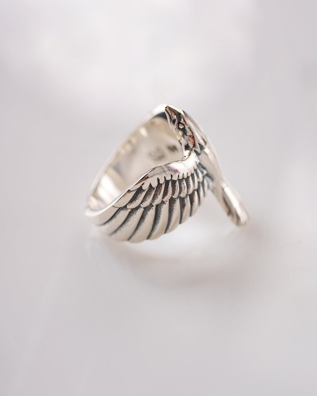 Maple Eagle Shape Ring Silver 925