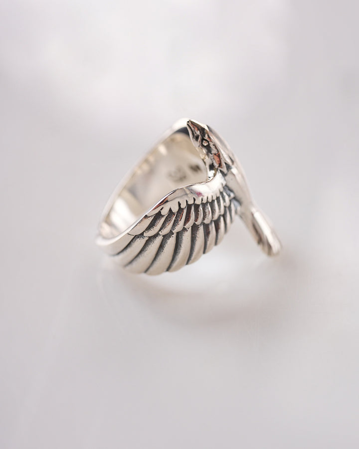 Maple Eagle Shape Ring Silver 925