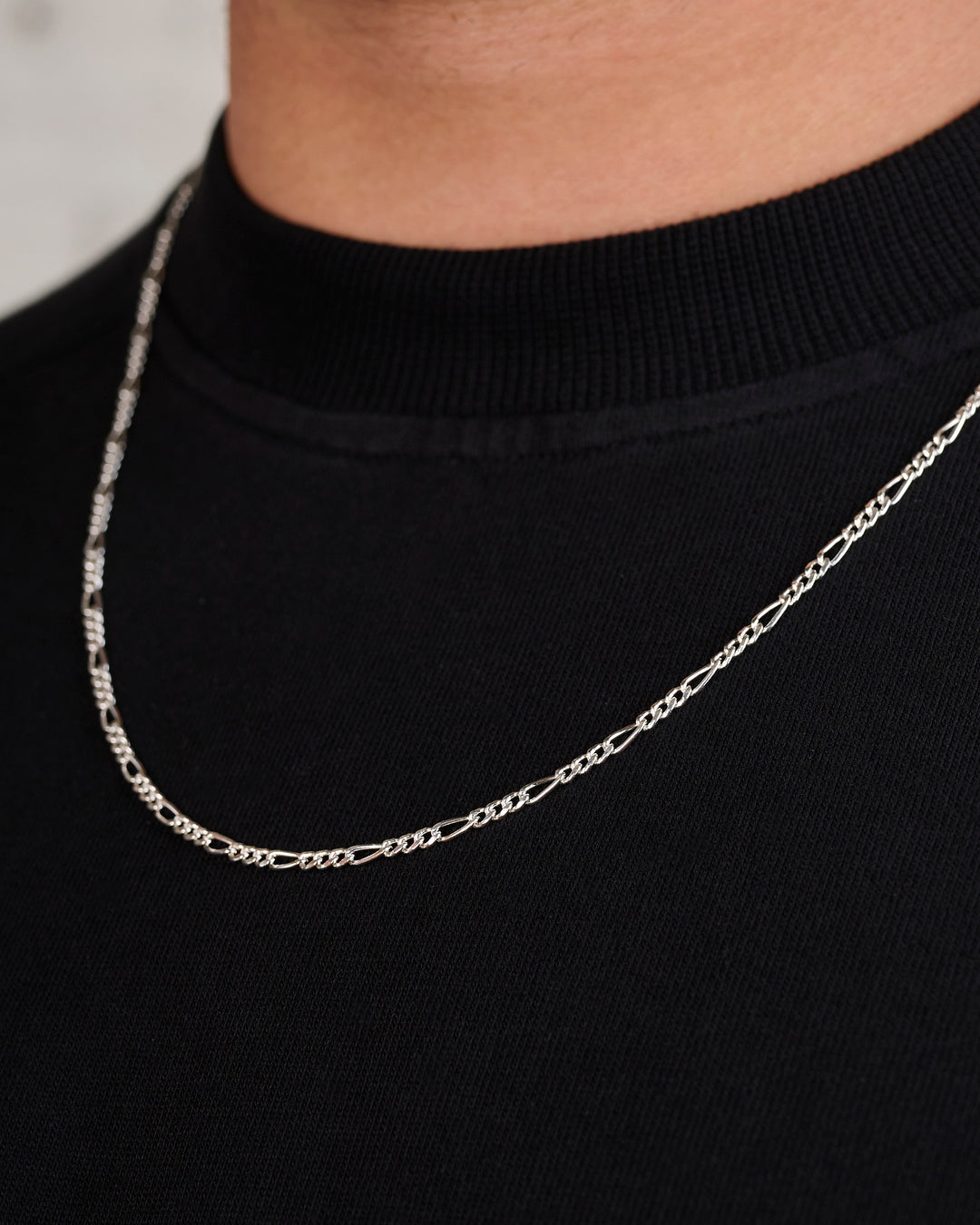 Maple Figaro Chain Necklace Silver 925