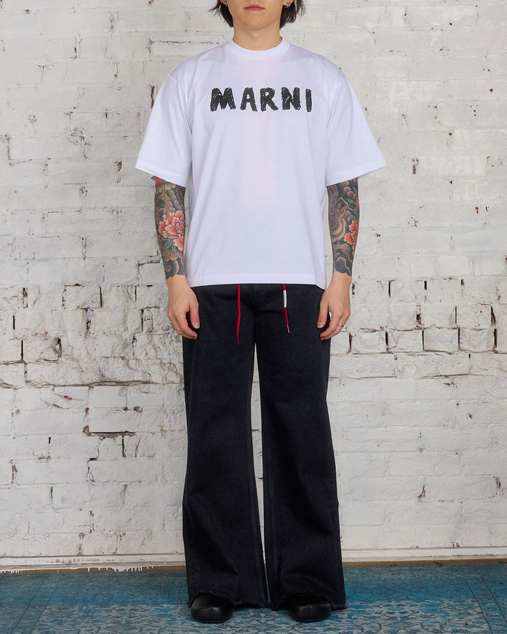 Marni Crayon Logo T-Shirt Lily White