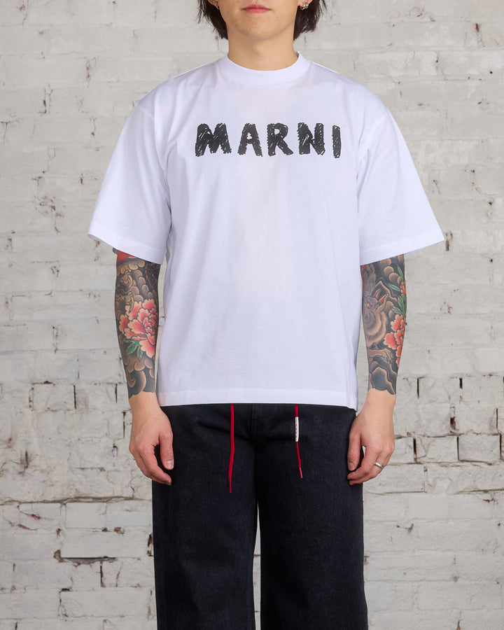 Marni Crayon Logo T-Shirt Lily White