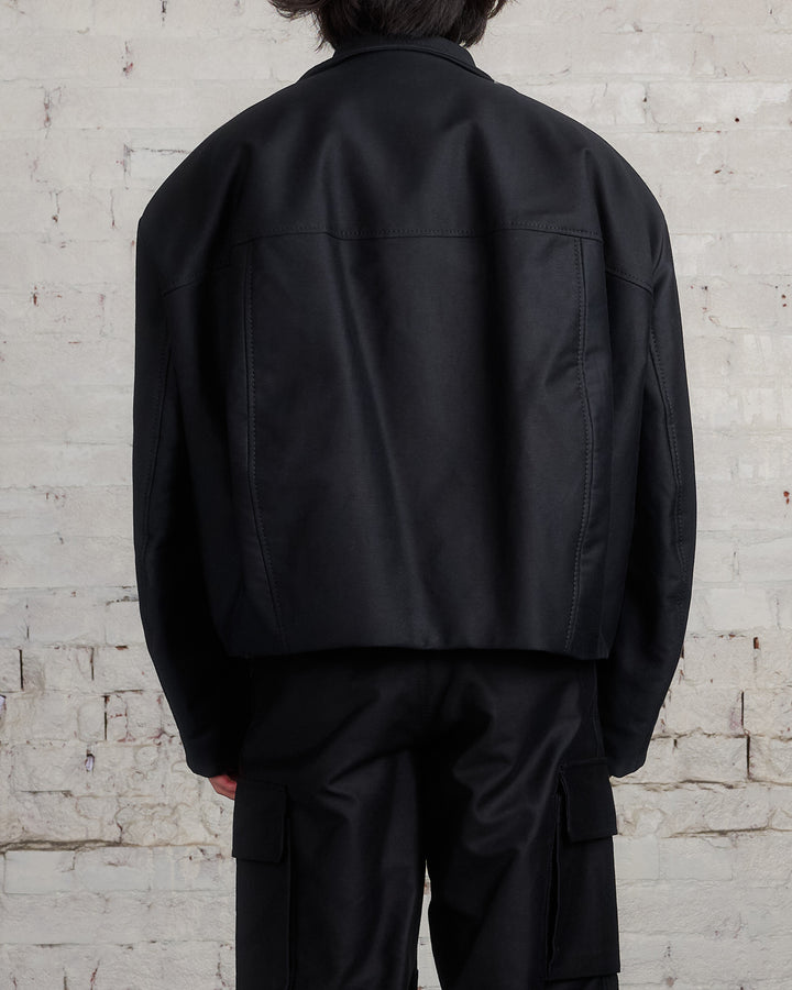 Marni Cropped Cocoon Moleskine Jacket Black