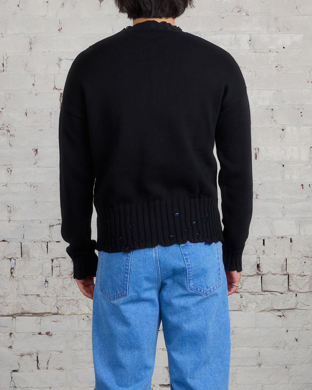 Marni Dischevelled Cotton Crew Sweater Black