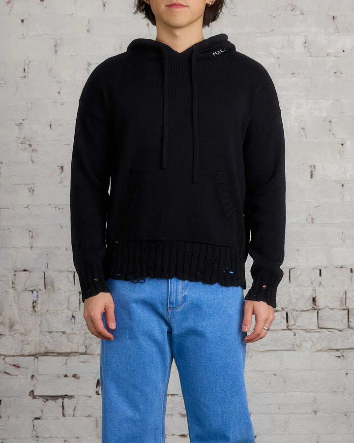 Marni Dischevelled Cotton Hoodie Sweater Black