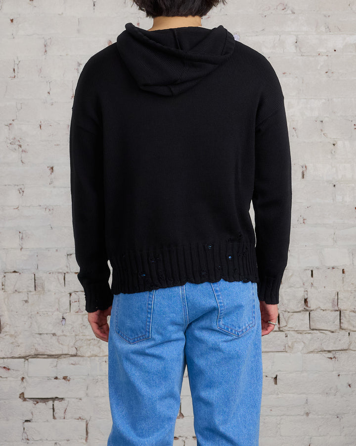 Marni Dischevelled Cotton Hoodie Sweater Black